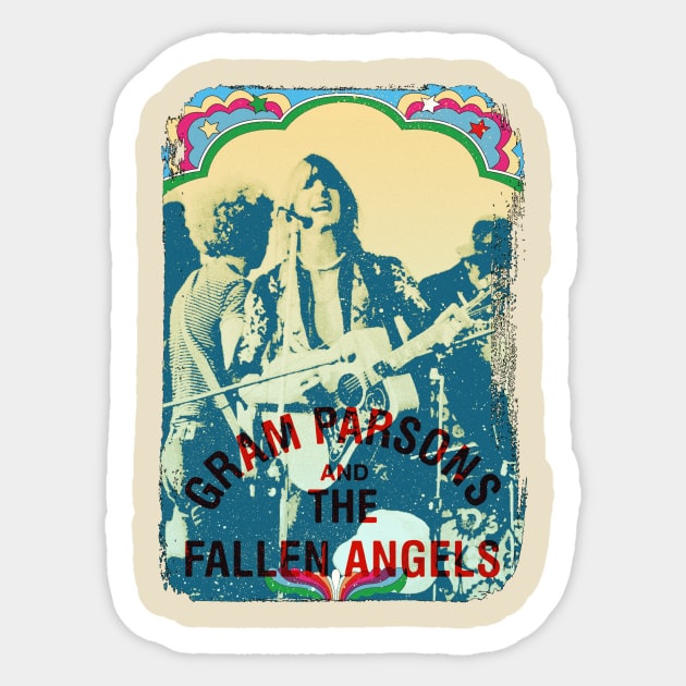 gram parsons and the fallen angels Sticker by HAPPY TRIP PRESS